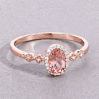 Morganite Ring With Diamonds 0.44 Carats 10K Rose Gold