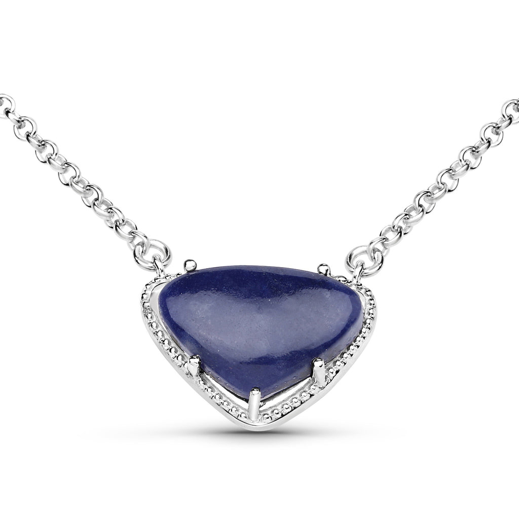Blue Aventurine Necklace 3.9 Carats Sterling Silver