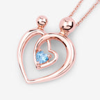Swiss Blue Topaz Mom Pendant 0.26 Carats Gold Plated Silver