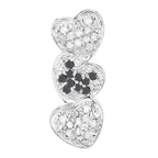White Diamond Pendant With Black Diamonds 0.42 Carats Sterling Silver