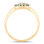 Alexandrite Flower Ring With Diamonds 0.78 Carats 18K Yellow Gold
