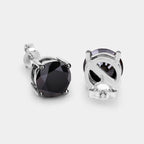 Black Diamond Earrings 5.4 Carats 14K White Gold