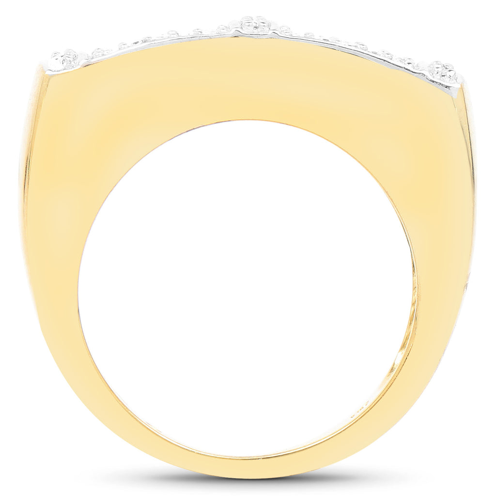 Diamond Ring 0.24 Carats Gold Plated Silver