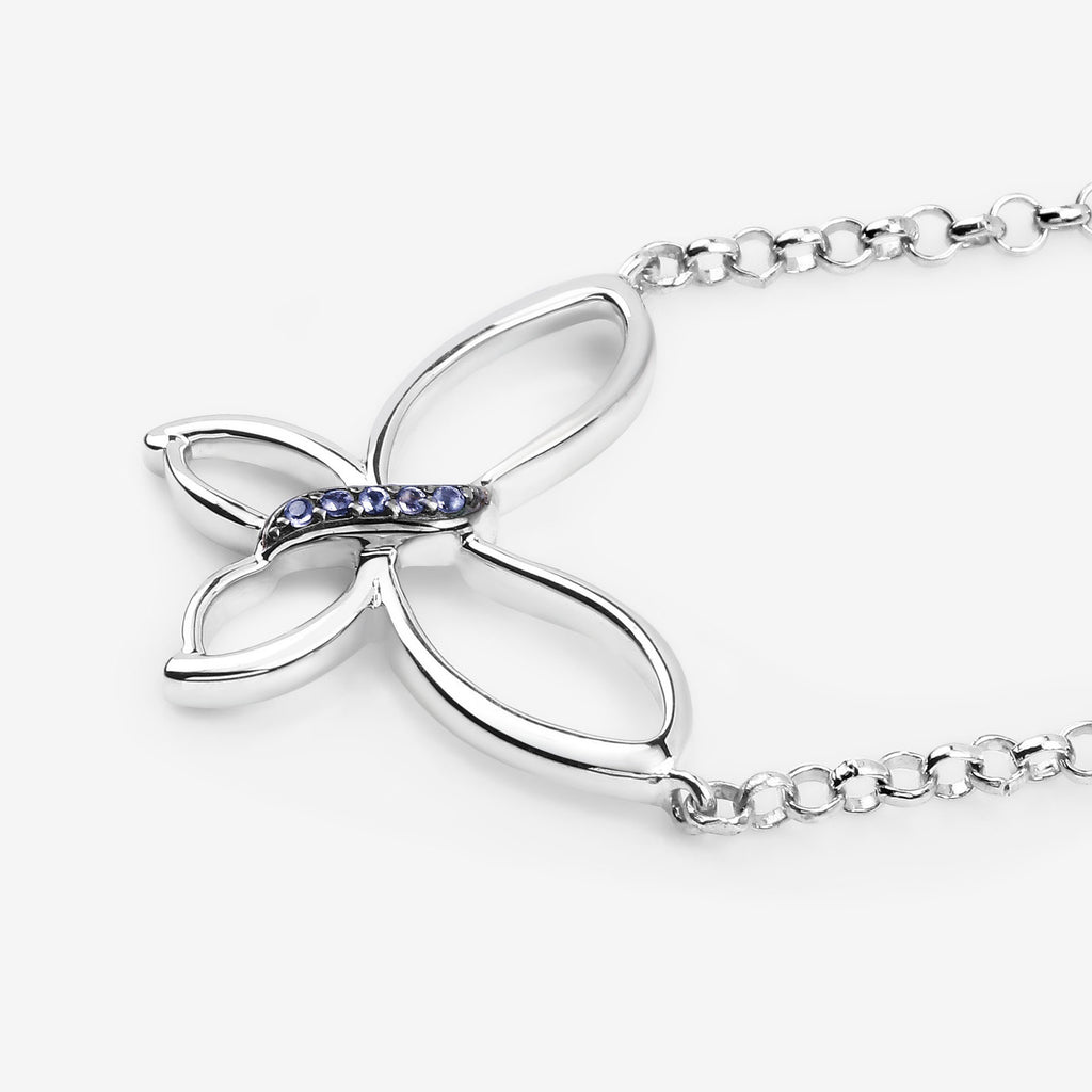 Tanzanite Butterfly Pendant 0.08 Carats Sterling Silver