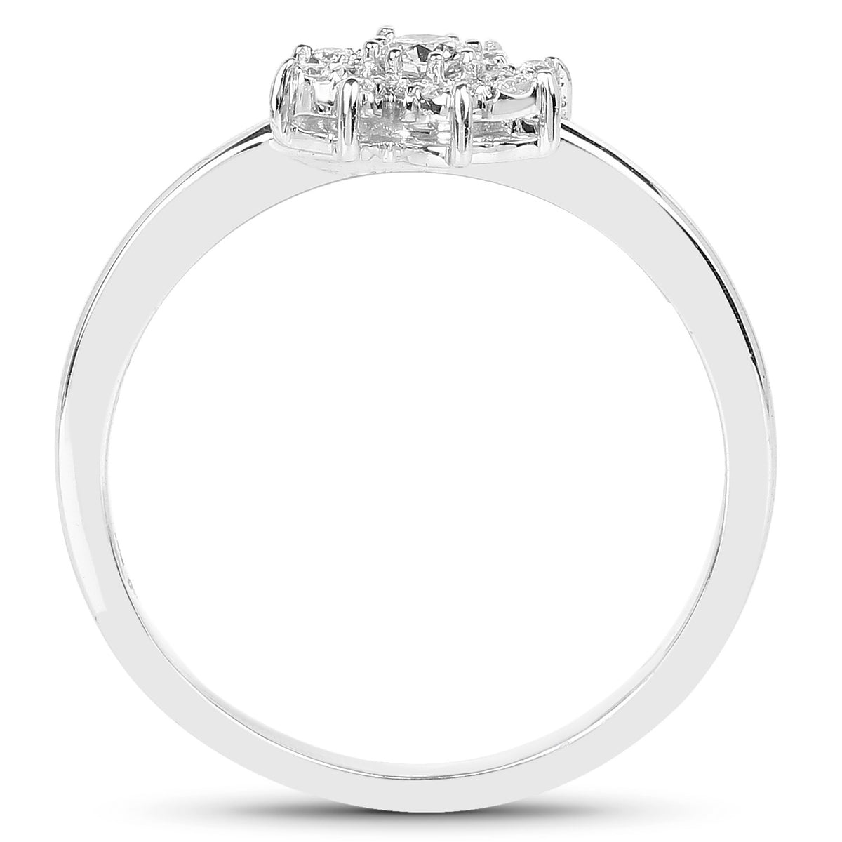 Diamond Flower Ring 0.14 Carats 14K White Gold