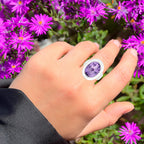 Amethyst Ring 9 Carats Sterling Silver