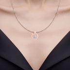 Swiss Blue Topaz Mom Pendant 0.26 Carats Gold Plated Silver