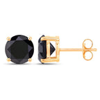 Black Diamond Earrings 4.9 Carats 14K Yellow Gold