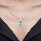 Emerald Pendant 0.82 Carats Gold Plated Silver