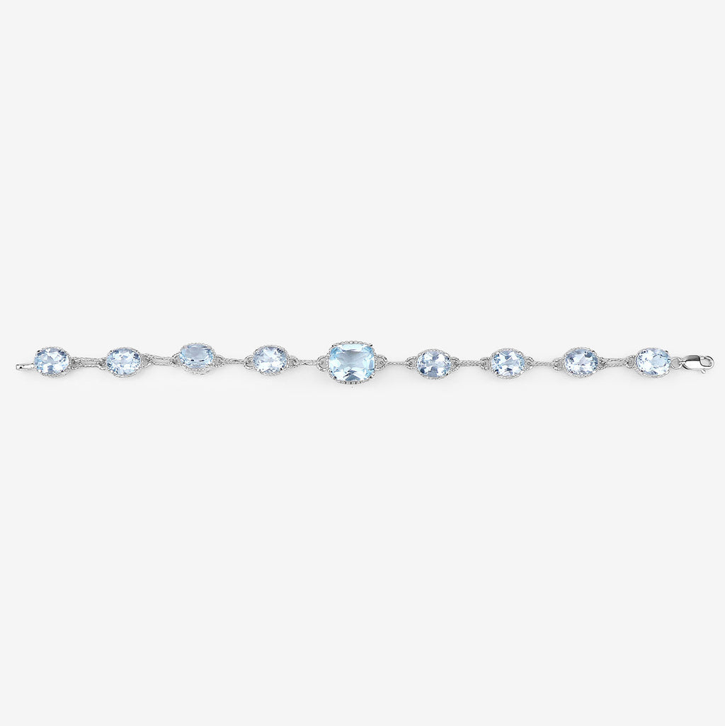 Blue Topaz Bracelet 20.6 Carats Sterling Silver