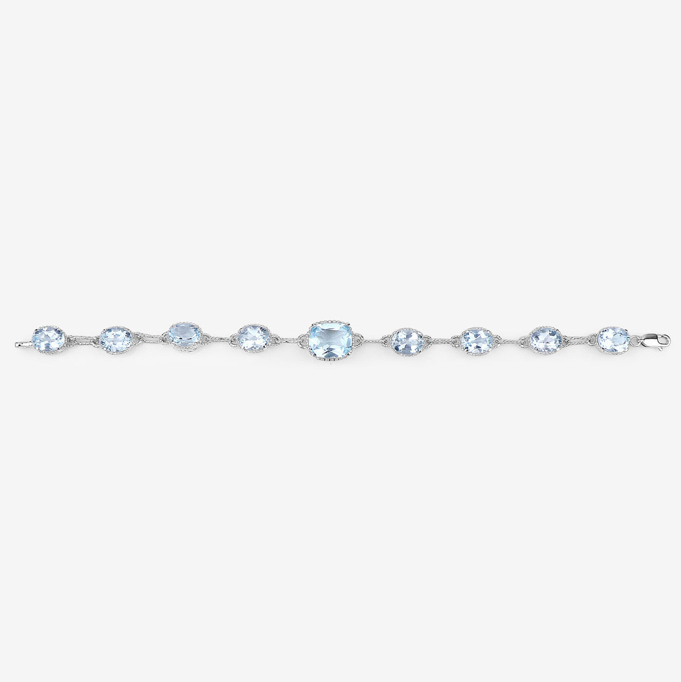 Blue Topaz Bracelet 20.6 Carats Sterling Silver