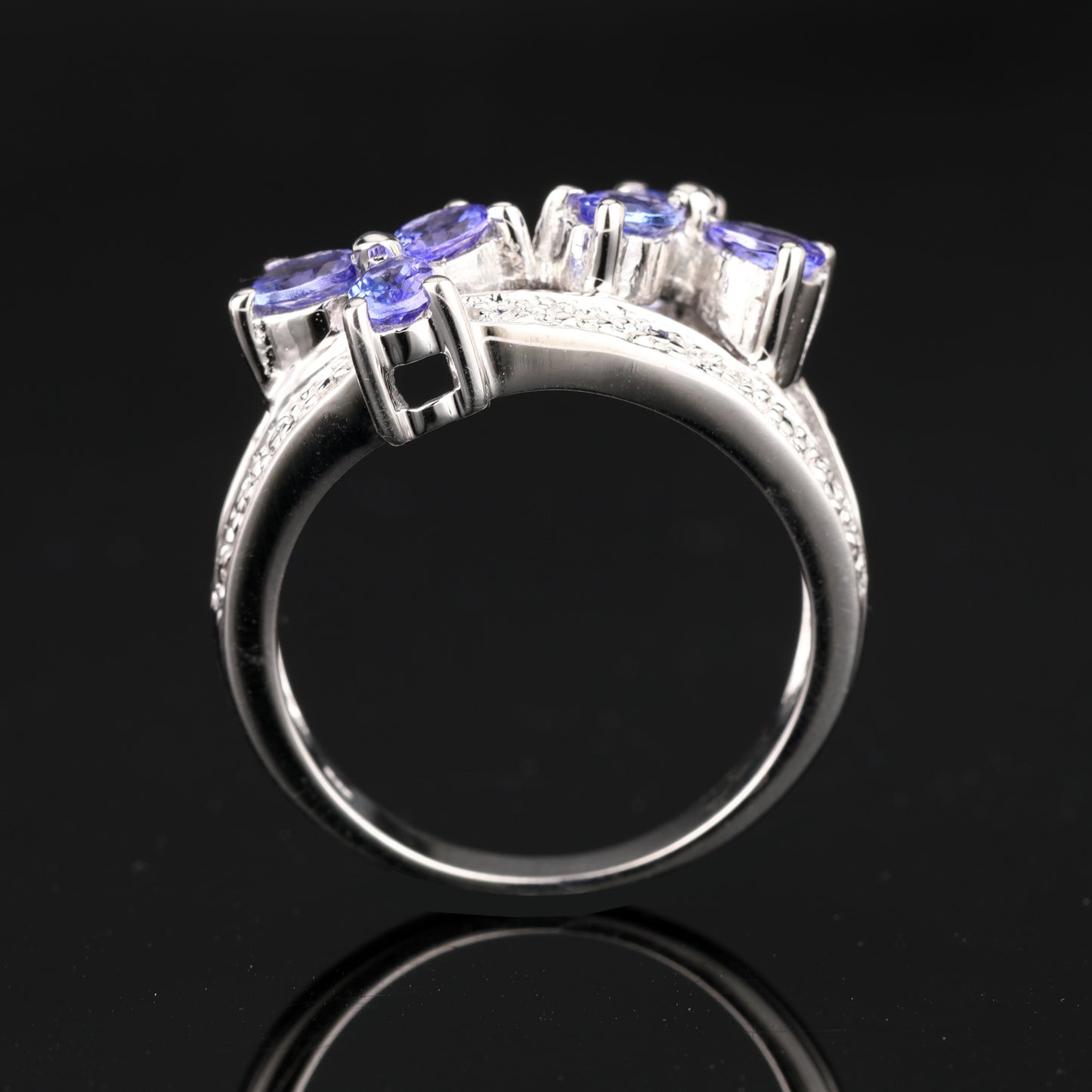 Natural Tanzanite Ring 1.02 Carats Sterling Silver