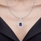 Amethyst Flower Pendant 7.78 Carats Sterling Silver
