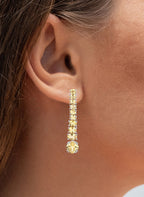 Citrine Dangle Earrings 7.2 Carats 18K White Gold Plated Silver