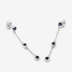 Blue Sapphire Earrings 0.64 Carats Sterling Silver