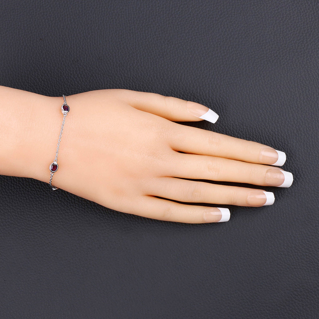 Amethyst Bracelet 1.68 Carats Sterling Silver