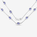 Tanzanite Necklace 5.92 Carats Sterling Silver