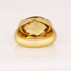 Champagne Quartz Ring 8.40 Carats Gold Plated Silver