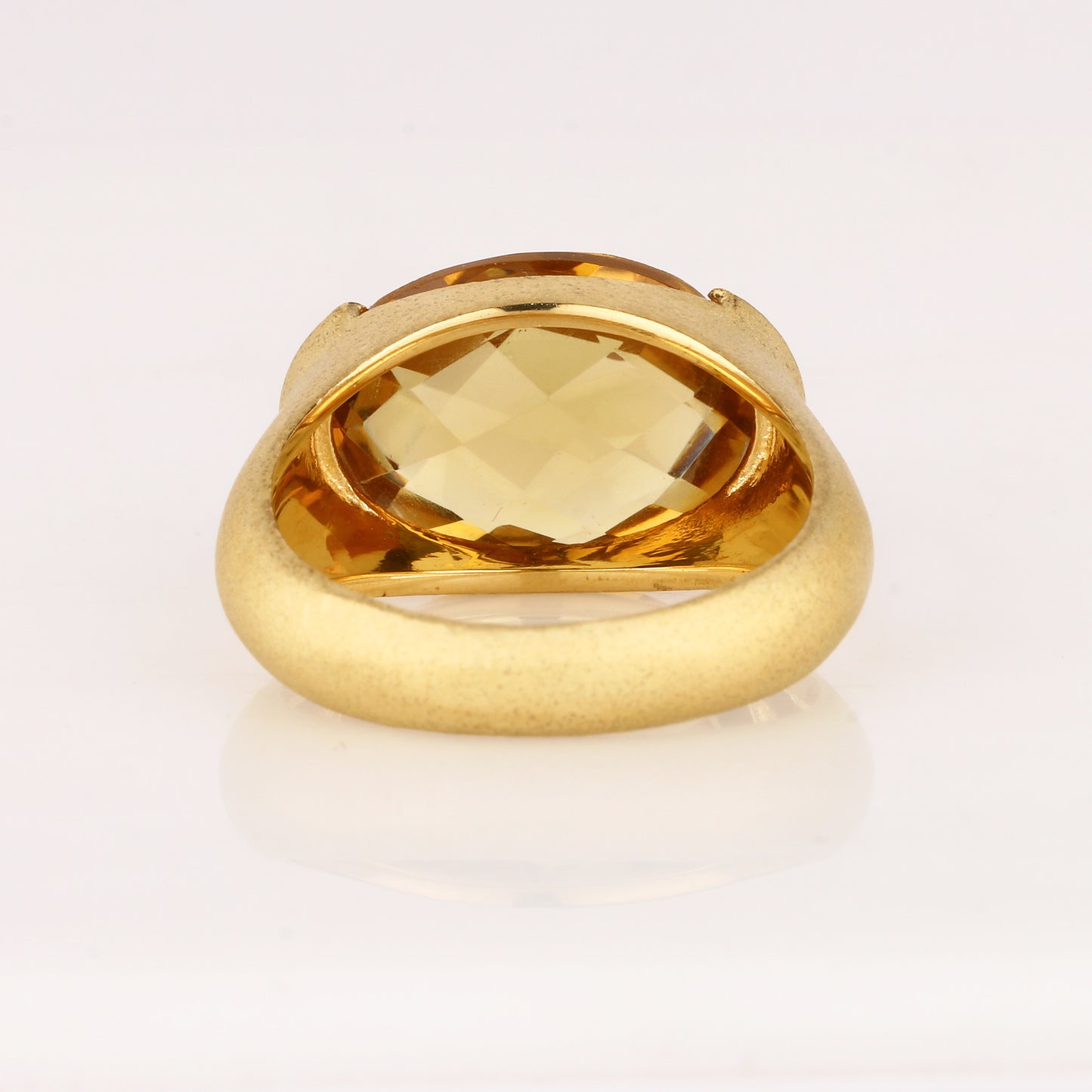 Champagne Quartz Ring 8.40 Carats Gold Plated Silver