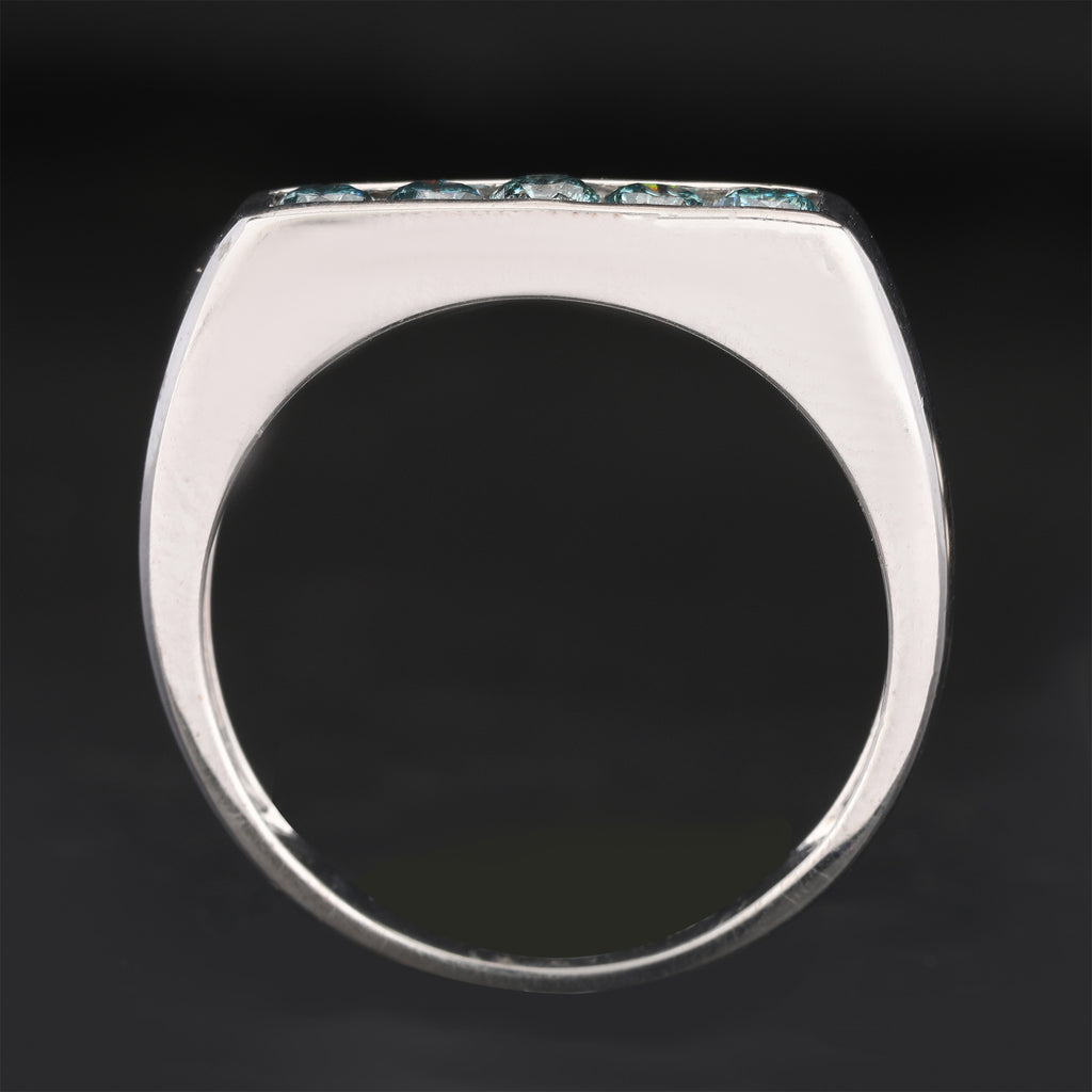 Blue Diamond Ring 0.35 Carats 9K White Gold