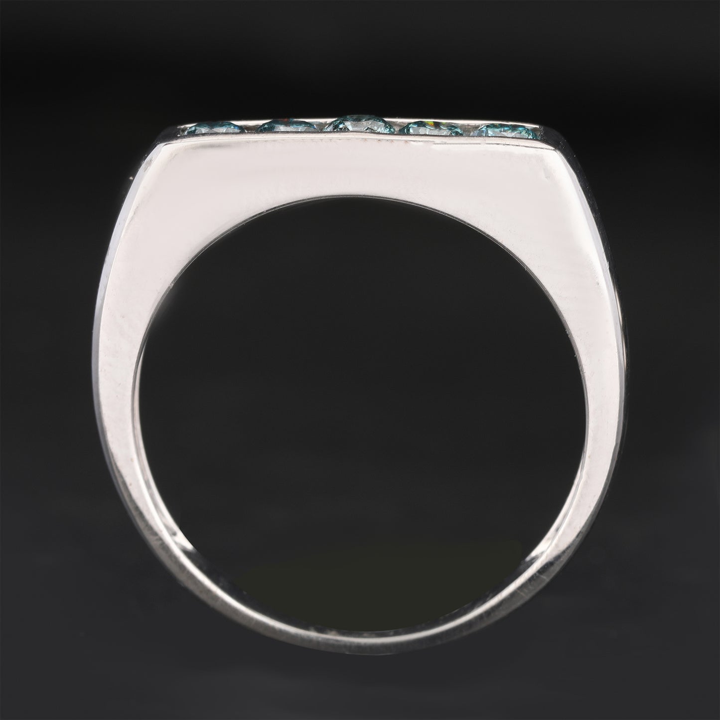 Blue Diamond Ring 0.35 Carats 9K White Gold