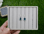 London Blue Topaz Dangle Earrings Diamonds 7.95 Carats Sterling Silver