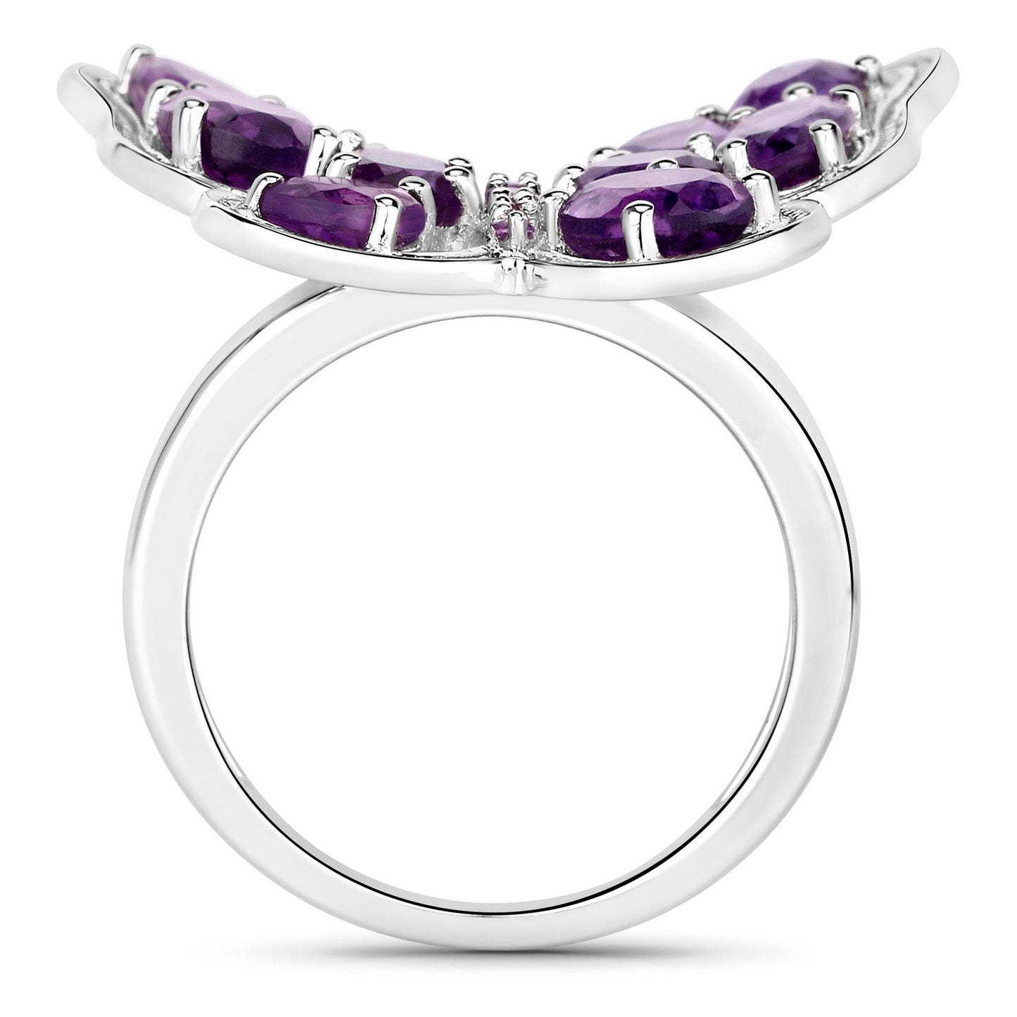 Amethyst Butterfly Ring 4.3 Carats Sterling Silver