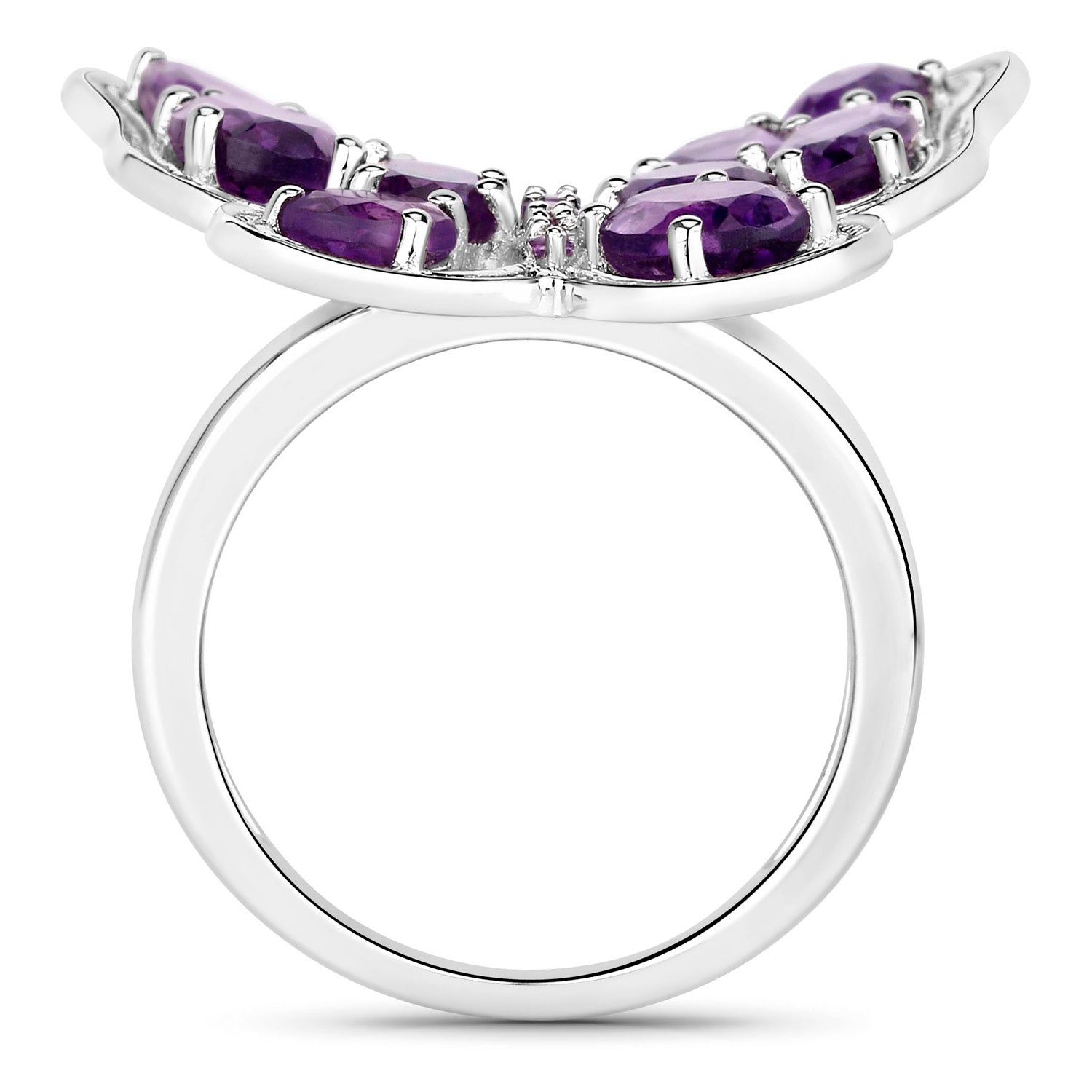 Amethyst Butterfly Ring 4.3 Carats Sterling Silver