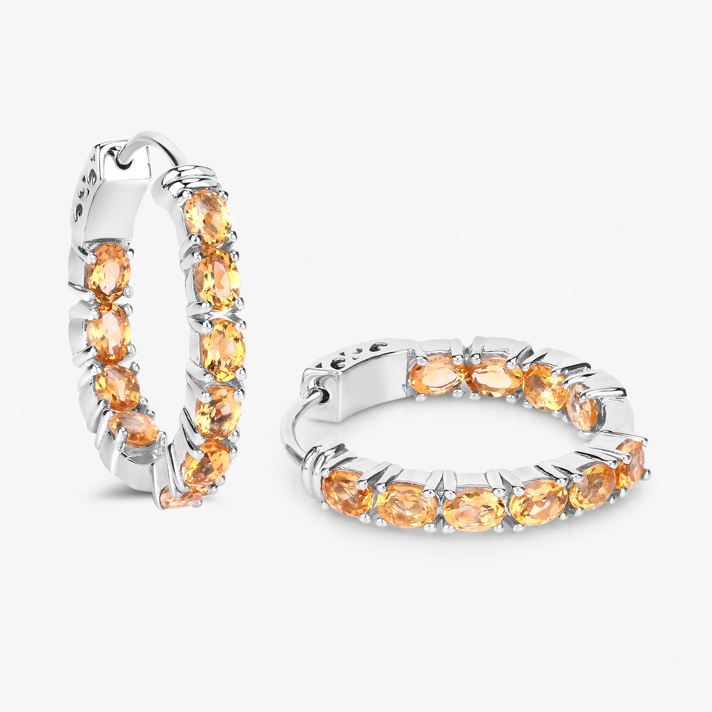 Citrine Earrings 3.18 Carats Sterling Silver