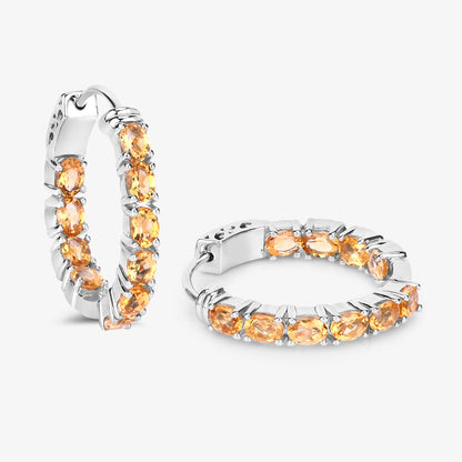 Citrine Earrings 3.18 Carats Sterling Silver
