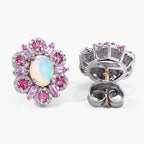 Natural Mixed Gemstones Earrings 3.78 Carats Sterling Silver