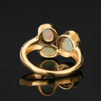 Natural Ethiopian Opal Ring 1.58 Carats Gold Plated Silver
