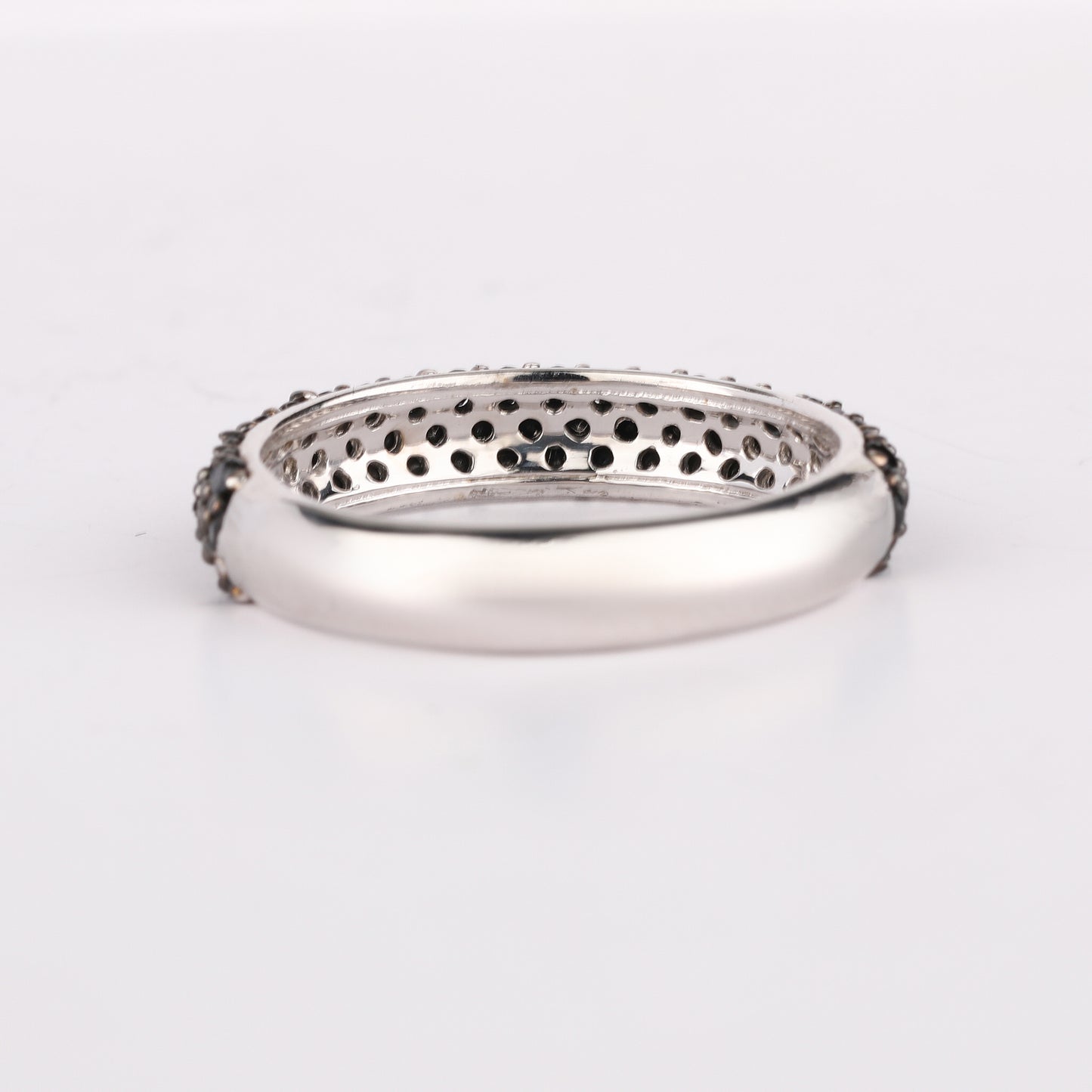 Natural Black Spinel Band Ring 1.34 Carats Sterling Silver