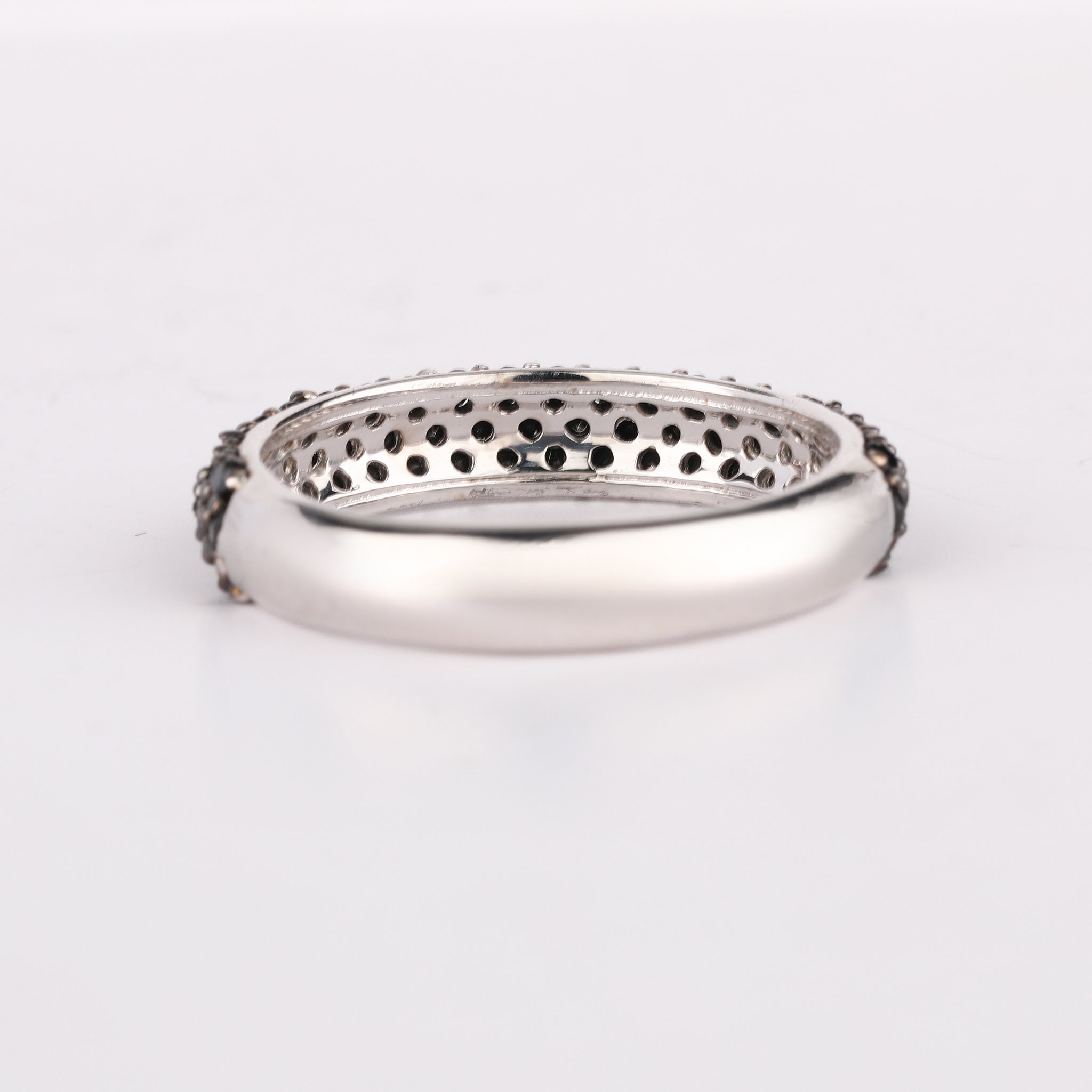 Natural Black Spinel Band Ring 1.34 Carats Sterling Silver