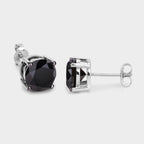 Black Diamond Earrings 4.9 Carats 14K White Gold