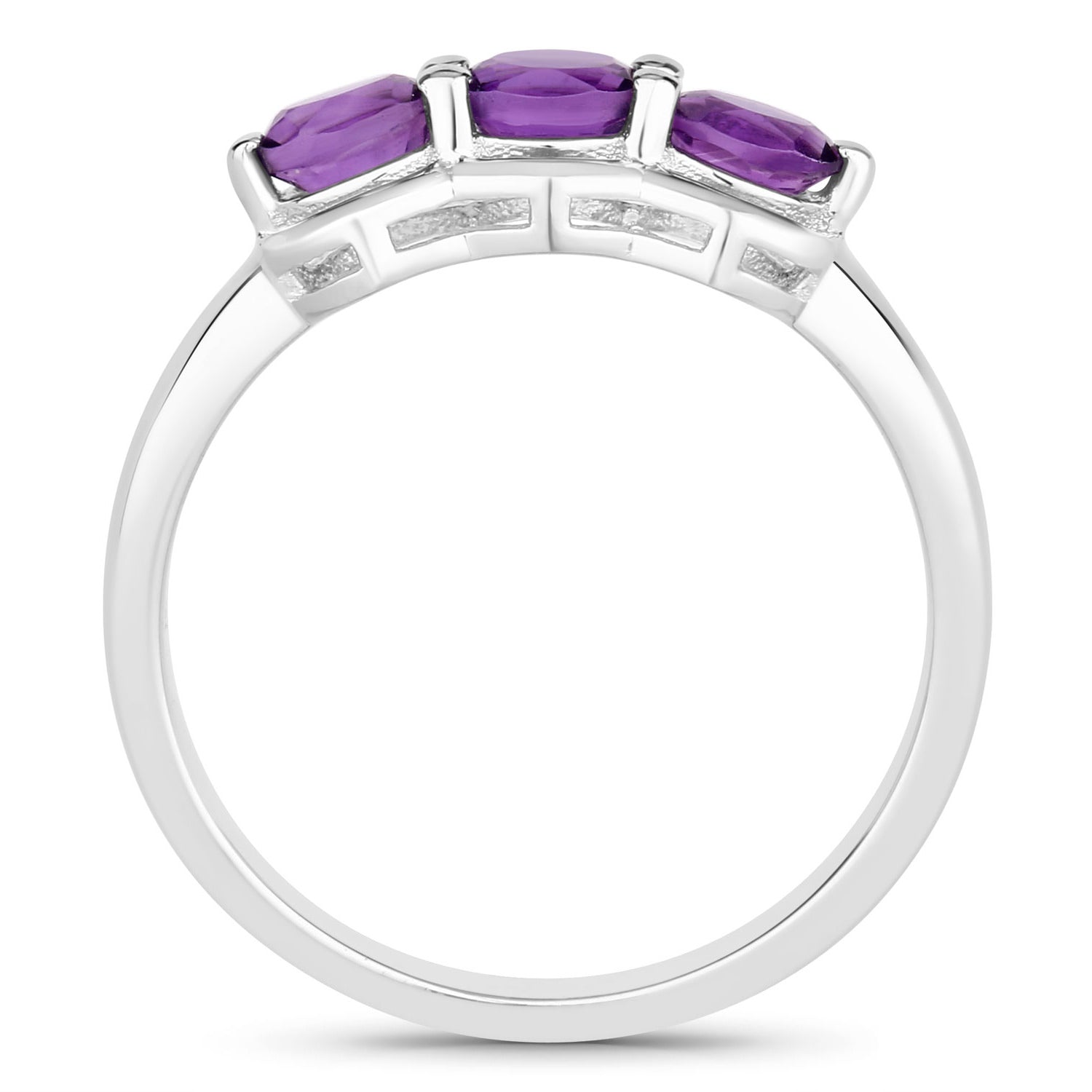 Amethyst Ring 0.46 Carats Sterling Silver