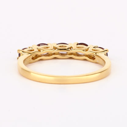Color Change Garnet Ring 1 Carat Gold Plated Silver