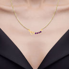 Amethyst Necklace 0.22 Carats Gold Plated Silver