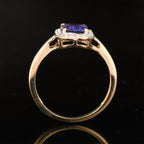 Natural Tanzanite Ring With Diamonds 1.64 Carats 9K Yellow Gold