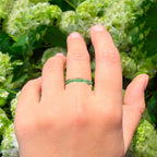 Natural Sakota Emerald Eternity Band Ring 2.2 Carats Gold Plated Silver