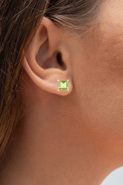 Peridot Earrings 2.28 Carats Sterling Silver