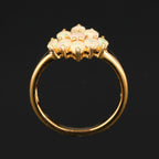 Natural Ethiopian Opal Ring 1.16 Carats Gold Plated Silver