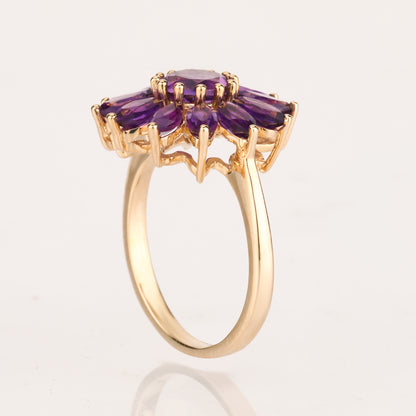 Amethyst Ring 2.53 Carats 9K Yellow Gold