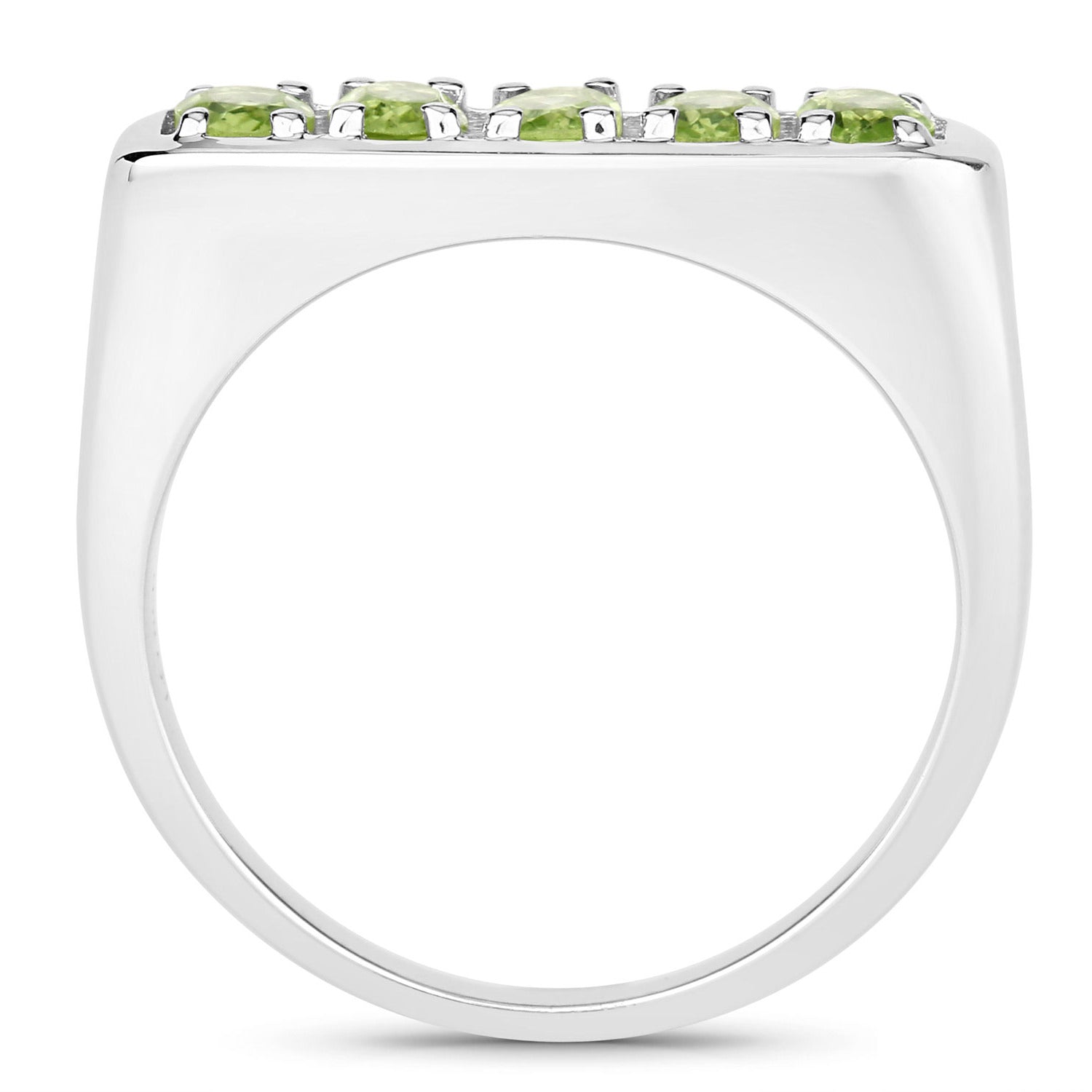 Peridot Ring 0.84 Carats Sterling Silver