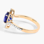 Blue Sapphire Ring With Diamonds 2.38 Carats 18K Yellow Gold