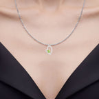 Peridot Heart Necklace 0.5 Carats Sterling Silver