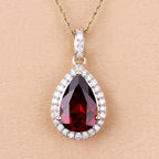 Rhodolite Garnet Pendant With Diamonds 3.26 Carats 14K Yellow Gold