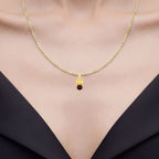 Garnet Owl Pendant 0.98 Carats Gold Plated Silver