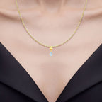 Blue Topaz Skull Pendant 0.84 Carats Gold Plated Silver