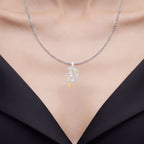 Peridot Flying Witch Pendant 0.24 Carats Sterling Silver